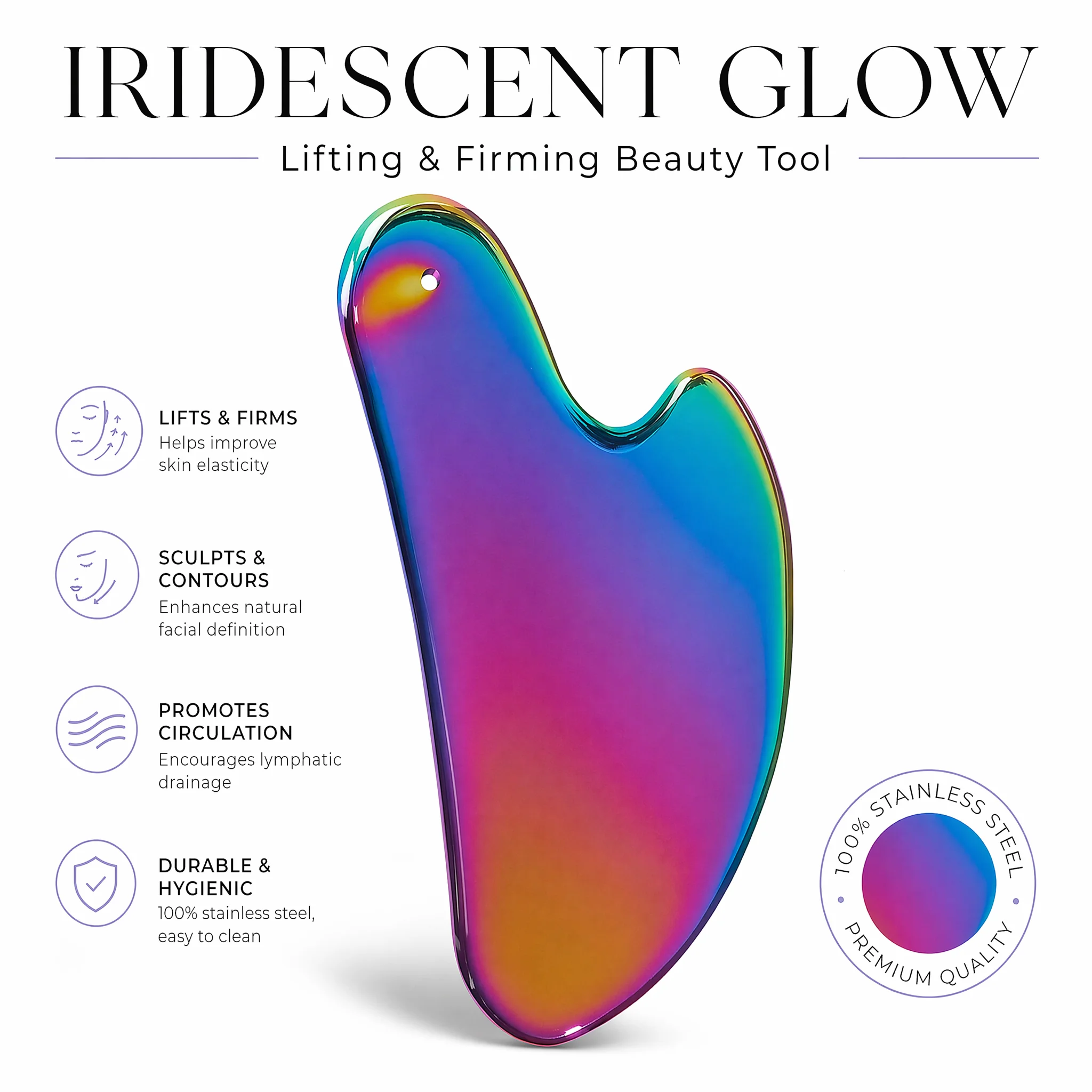 Relax - Spa & Wellness - 1Pcs Stainless Steel Gua Sha Board