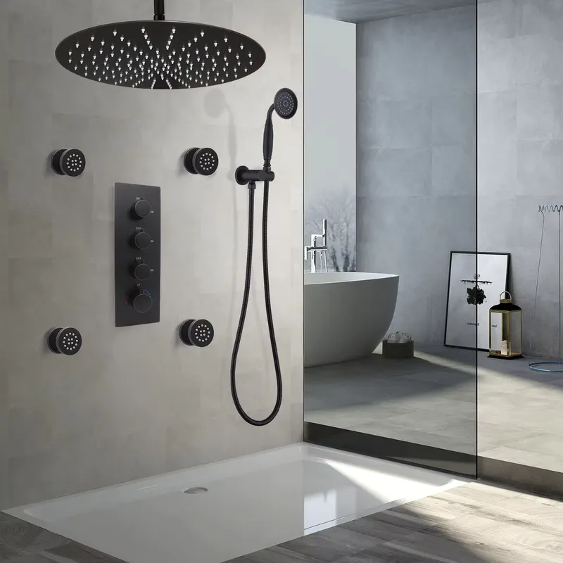 Spa & Wellness Hotel Olympia Mariánské Lázně - 4-Piece Matte Black Ceramic Adjustable Flow